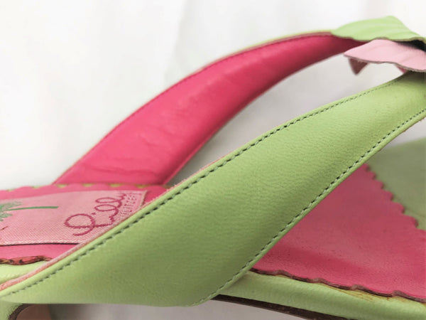 Lilly Pulitzer Size 8 Flyer Leather Thong Sandals - CLEARANCE