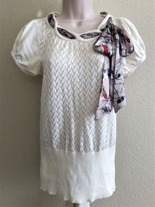 Ted Baker Size Medium Ivory Top with Scarf - CLEARANCE