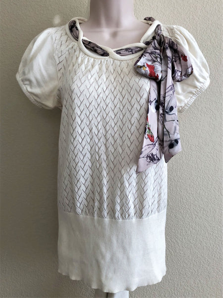 Ted Baker Size Medium Ivory Top with Scarf - CLEARANCE