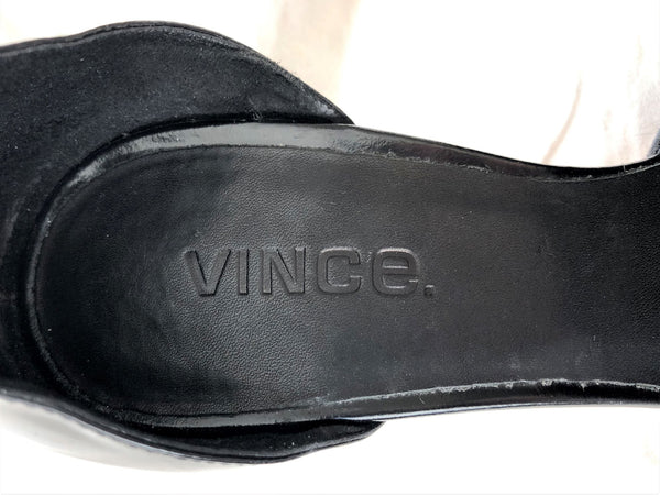 VINCE Size 6 Claire Black Calf Hair Pumps