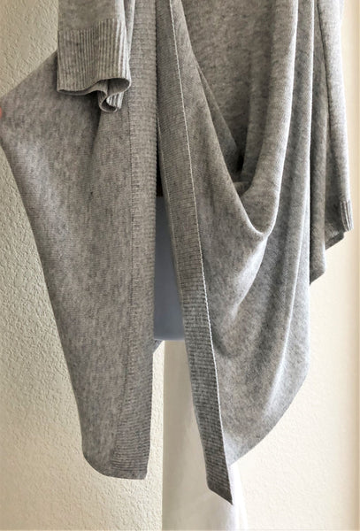 Theory Size Tall Petite Nali Gray Asymmetric Knit Top