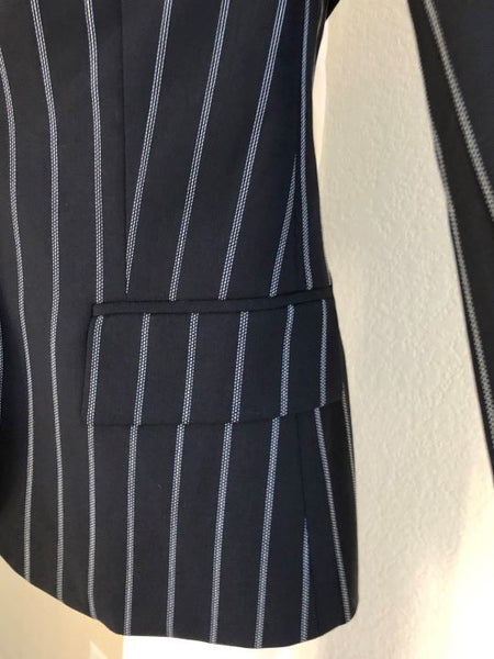 Theory Size 4 Navy Pinstriped Blazer