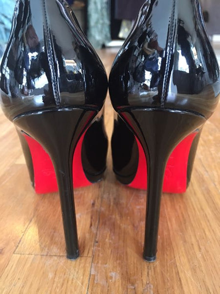 Christian Louboutin Authentic Size 7 - 7.5 Neofilo Black Patent Leather Pumps