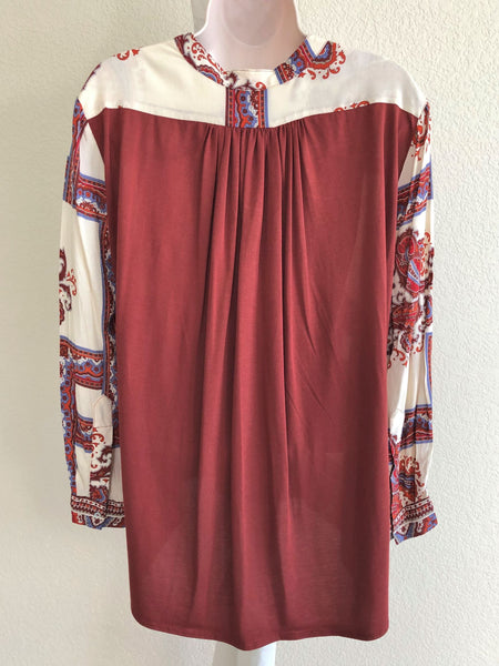 Tiny Anthropologie Size XS Nahara Rust Paisley Top