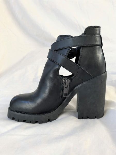ASH Size 6.5 Pure Black Chunky Boots