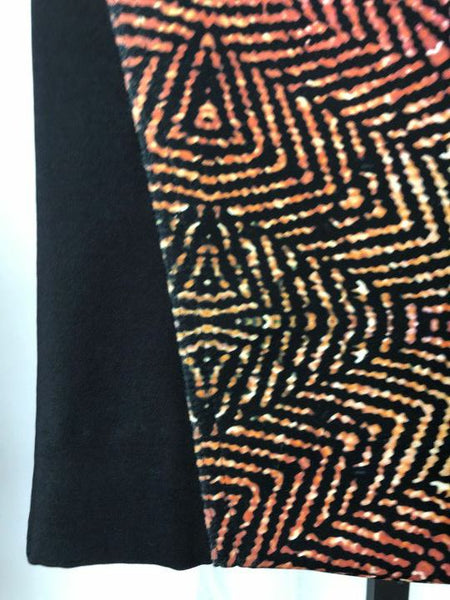 Nicole Miller Artelier Size 2 Black & Orange Pencil Skirt