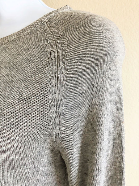 Theory Size Tall Petite Nali Gray Asymmetric Knit Top