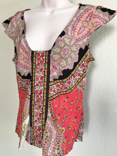 Plenty by Tracy Reese Size 12 Silk Floral Top