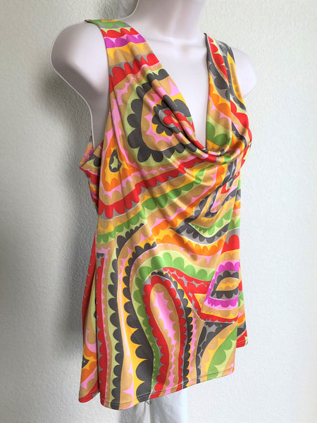 Trina Turk Size Large Multi-Color Silk Top