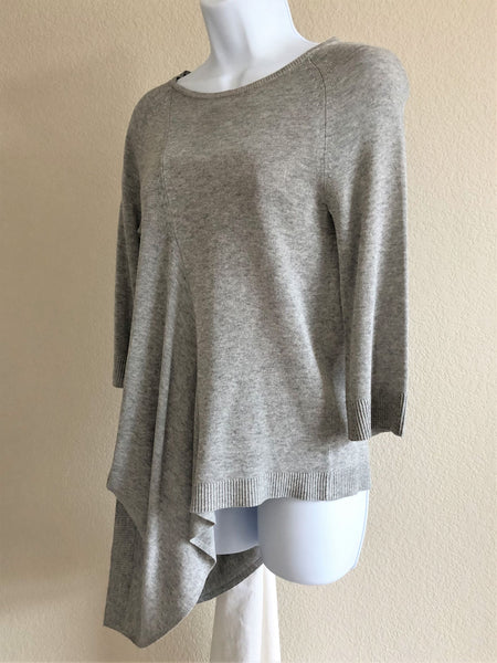 Theory Size Tall Petite Nali Gray Asymmetric Knit Top