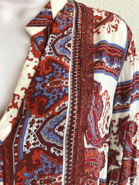 Tiny Anthropologie Size XS Nahara Rust Paisley Top