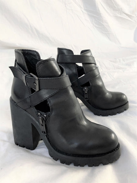 ASH Size 6.5 Pure Black Chunky Boots