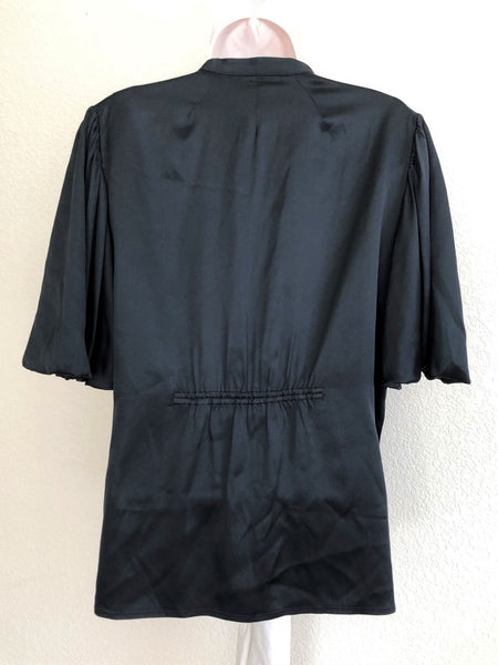 BCBGMaxazria LARGE Black Silk Top