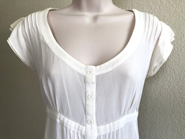 Pink Tartan MEDIUM White Silk Chiffon Top - CLEARANCE