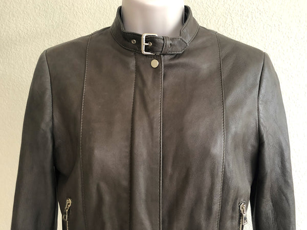 Zara Woman SMALL Olive Lambskin Moto Jacket