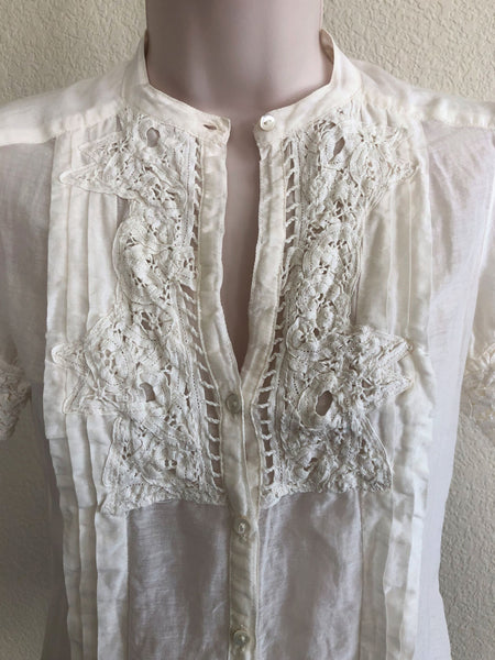 Joie Size XS Cream Lace Detail Top