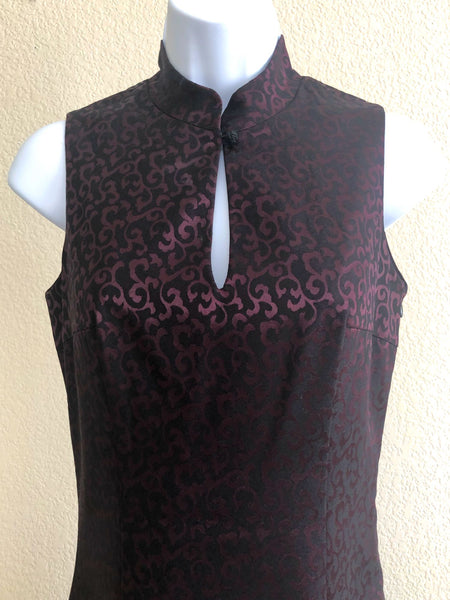 bebe Size SX Petite Burgundy Asian Maxi Dress