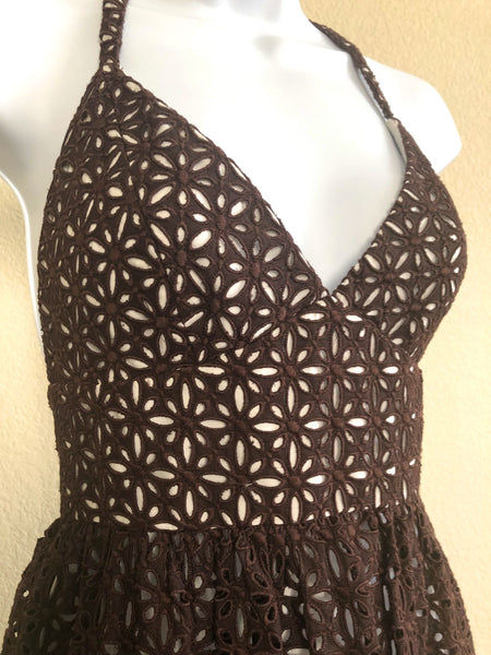 Milly Size 2 Brown Eyelet Lace Dress