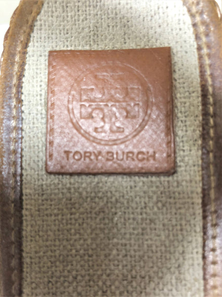 Tory Burch Size 8.5 Tan Woven Wedge Sandals