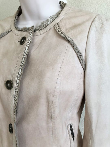 Elevenses Anthropologie Size 0 Battenburg Leather Jacket