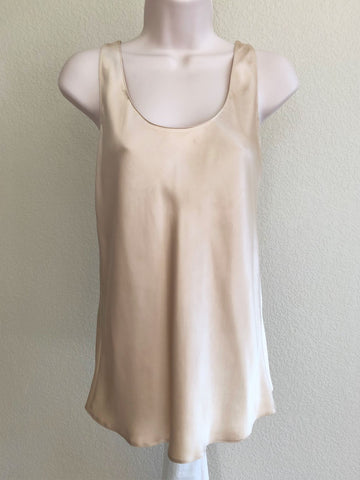 VINCE Size 2 Beige Satin Tank Top