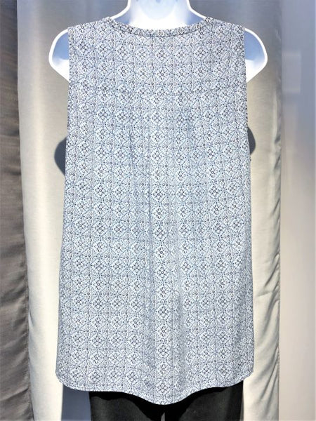 Joie LARGE Light Blue Sleeveless Silk Print Top - CLEARANCE