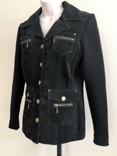 Lipsy Size Small Black Suede Jacket