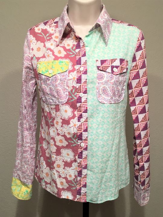 American Retro SMALL Mod Mixed Prints Shirt - CLEARANCE