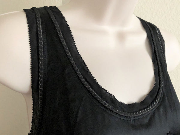 Theory NEW SMALL Carmelita Silk Chain Trim Tank