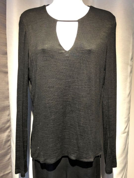 Halston Heritage MEDIUM Black Keyhole Top - CLEARANCE