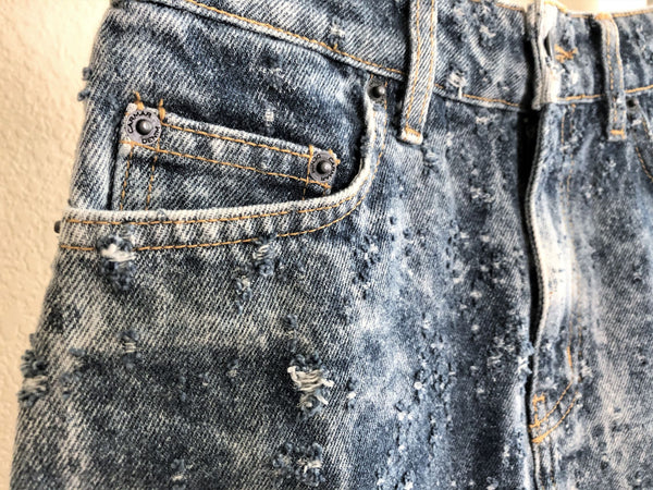 Carmar NEW Size 2 Darwin Distressed Denim Skirt