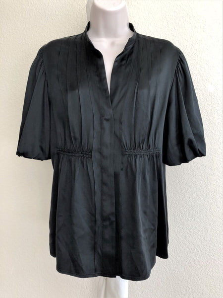 BCBGMaxazria LARGE Black Silk Top