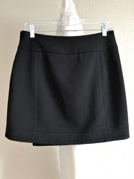 VINCE Size 4 Black Wrap Mini Skirt