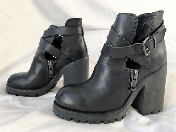 ASH Size 6.5 Pure Black Chunky Boots