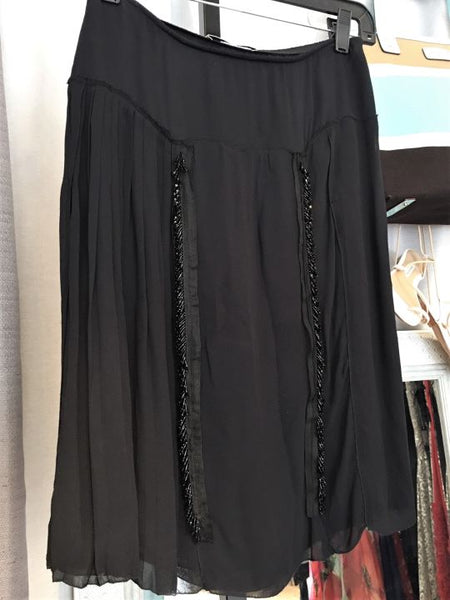 PRADA Authentic Size XS Black Chiffon Beaded Skirt