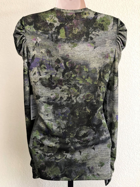 WORTH Size 2 - NEW - Green Floral Ruched Top