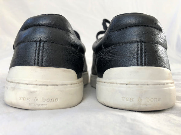 Rag & Bone Size 6 Kent Black Leather Sneakers