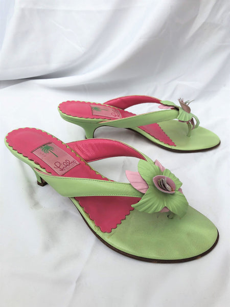 Lilly Pulitzer Size 8 Flyer Leather Thong Sandals