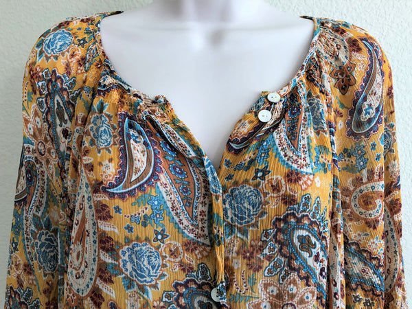 Sundance LARGE Giverny Paisley Silk Top - CLEARANCE