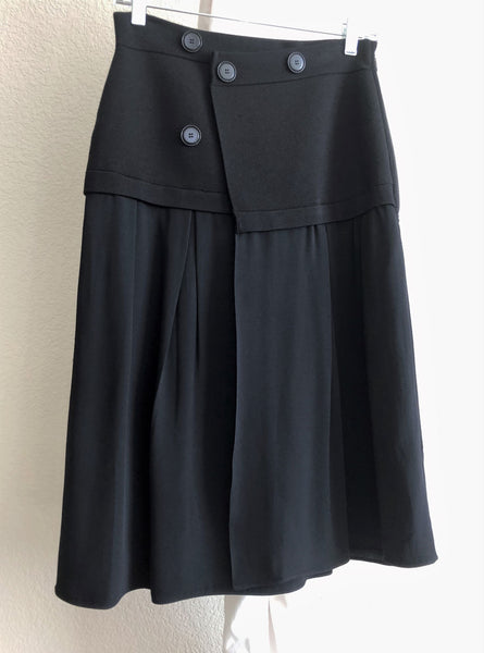 Lewit Size 6 Black Mixed Media Skirt