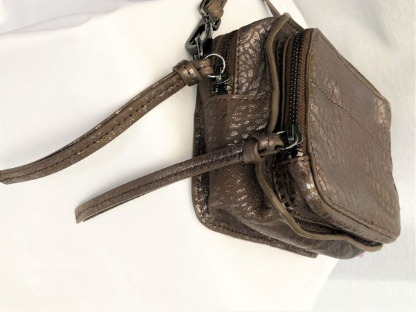 kooba - NEW - Brown Metallic Crackle Print Leather Cross Body
