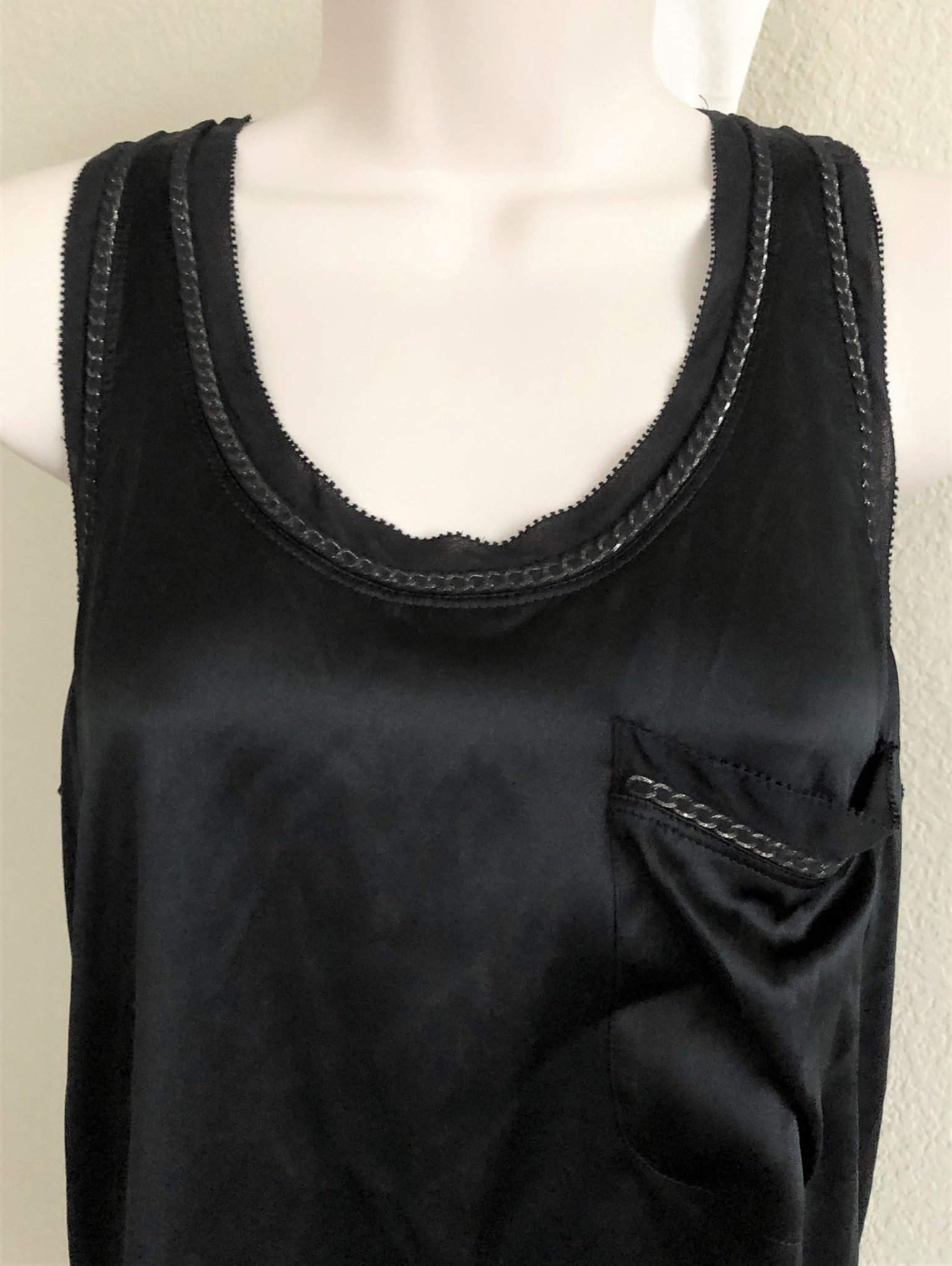 Theory SMALL Carmelita - NEW - Silk Chain Trim Tank