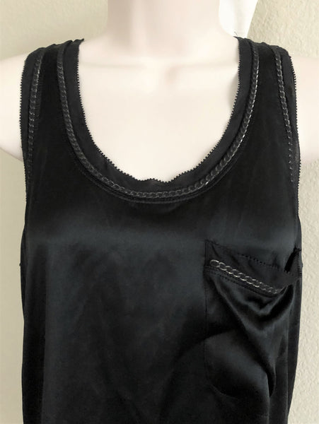 Theory NEW SMALL Carmelita Silk Chain Trim Tank