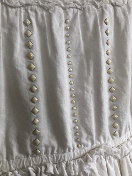 Paola Frani Size 6 White Ruffle Skirt