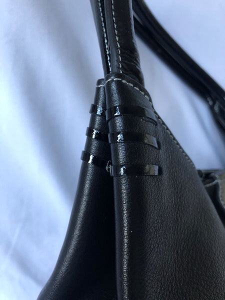 Tusk NY Black Leather Shoulder Bag