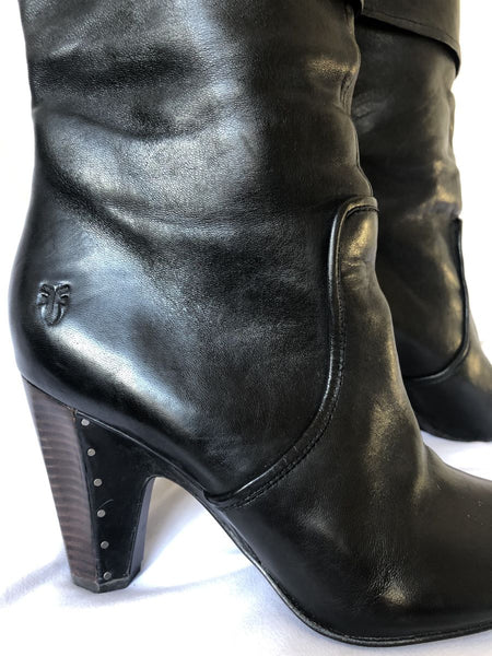 Frye Size 9 Bethany Black Leather Boot