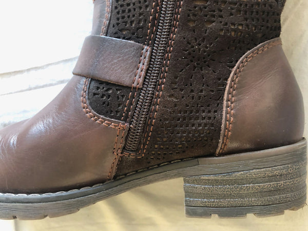Pikolinos Size 6 Monza Brown Laser Cut Moto Boots