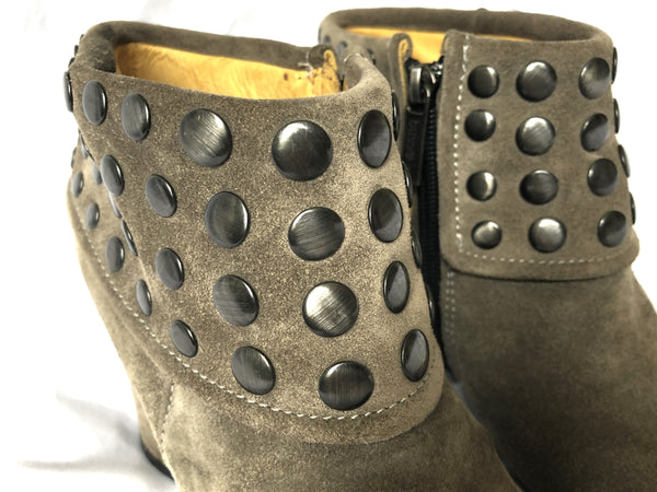 Bussola for Anthropologie Size 8.5 Enna Taupe Studded Bootie