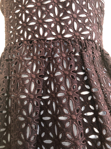 Milly Size 2 Brown Eyelet Lace Dress