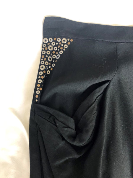 Diesel Size XXS Black Studded Pocket Skirt - NEW
